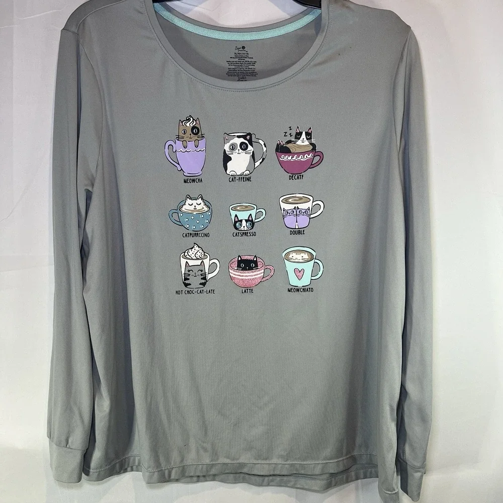 Secret treasures XL kitty cat coffee cozy, comfy, soft, sleep, lounge,‎ shirt